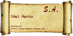 Sági Ágota névjegykártya